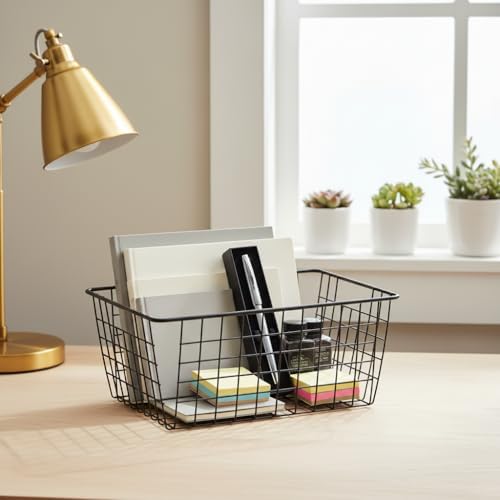 Metal Black Large Wire Basket Food Storage Organizer,pantry organizers and storage for Organizing Kitchen Cabinets potat