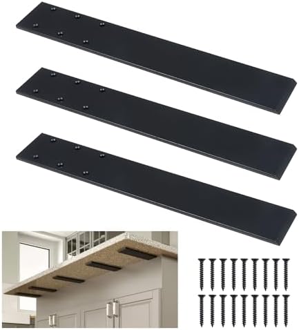 LCGP Countertop Support Brackets,3 Piece 12" Solid Heavy Duty Steel Concealed Kitchen Island Countertop Brackets for Gra