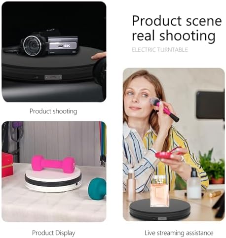 YVV Rotating Display Stand 9.84 Inch, 360° Motorized Turntable Display, USB Powered Spinning Display Platform for Produc
