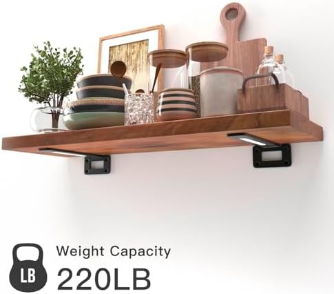 LEOPO Openwork 8 Inch 4-Pack Shelf Brackets, 1/5'' Thick Shelf Support