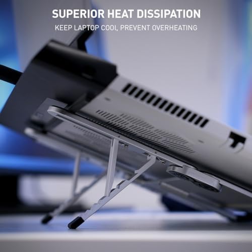 NSMO Laptop Stand – Adjustable Aluminum Portable Laptop Stand with 5-Level Height Settings, Ergonomic Design, Heat Dissi