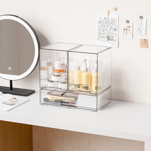 Yieach 3 Set Baby Bottle Organizer for Countertop,BPA Free Bottle Station Organizer for Breast Pump Parts,Pacifier and B