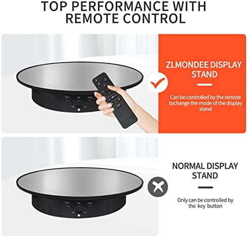 7.9" Mirror Motorized Rotating Display Stand Turntable with Remote & Battery Operated 17.6 LB,Photography Turntable Rota