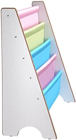Yescom Wood Kids Book Shelf Sling Storage Rack Organizer Bookcase Display