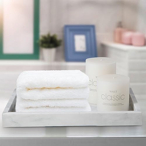 Natural Marble Vanity Tray - 4.66 lbs (2.1kg) Ultra-Heavy Solid Stone Tray - 11.8" x 7.9" Rectangle Bathroom Organizer f