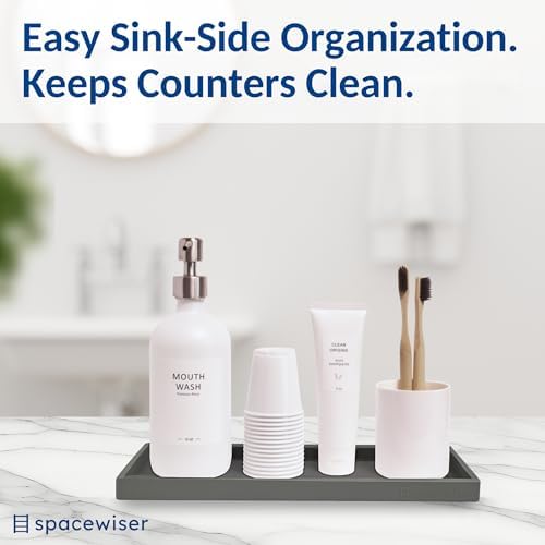 Spacewiser Silicone Countertop & Vanity Bathroom Tray – 2 PC 11.7"