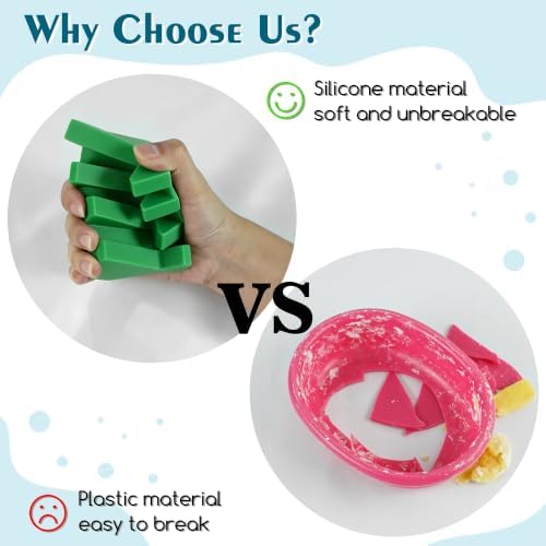Self Draining Silicone Soap Dish Holder Waterfall Tray, 1 Pack Green