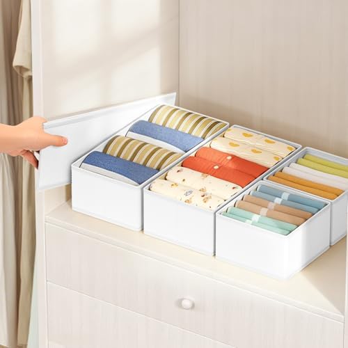 DIMJ Drawer Organizer Clothes Storage - 18 Pack Baby Dresser Organizer for Nursery, Foldable Drawer Dividers for Bedroom
