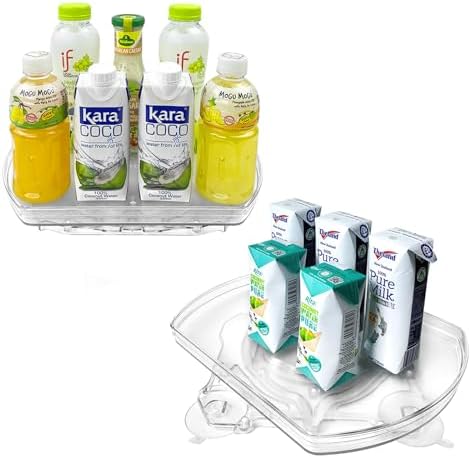 Incostar 360° Rotating Lazy Susan Turntable Organizer - Multifunctional 11.8" x 8.7" Rectangular Organizer for Refrigera