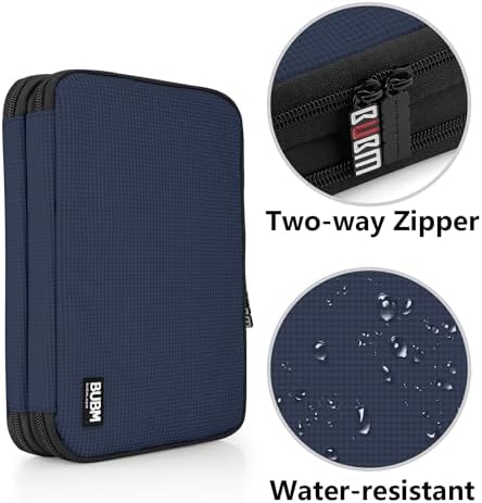 BUBM Double Layer Electronic Accessories Organizer, Travel Gear Bag for Cables, USB Flash Drive, Plug and More, Perfect 