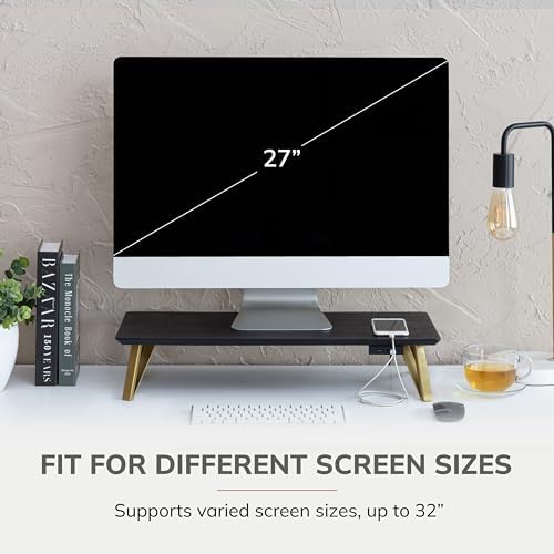 Anji Mountain Monitor Stand for Desk - Desktop Organizer & Laptop Riser, Ergonomic Monitor Riser, Space-Saving, Durable,