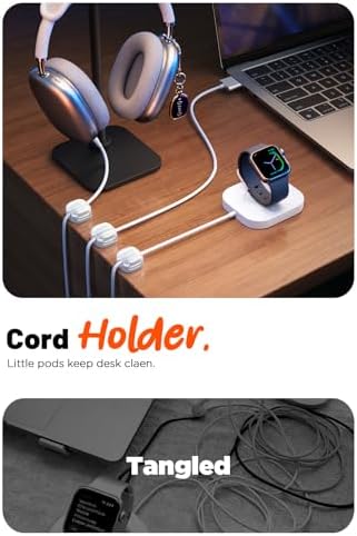 Cable Clips,12Pack Cord Holder Cord Organizer [1s Lock & Strongest Adhesive] Spring Cord Clips Phone Charger Wire Desk C