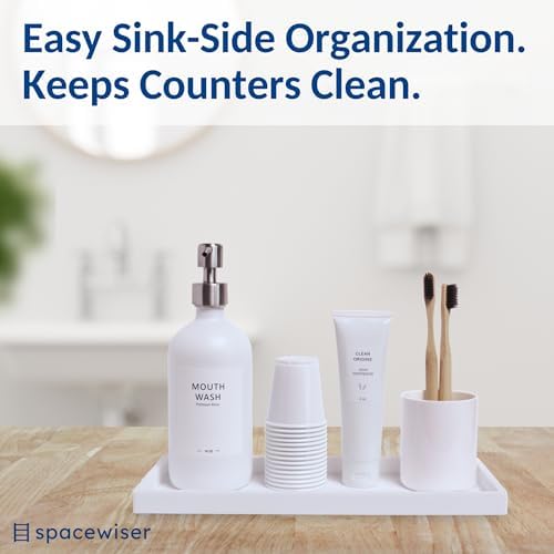 Spacewiser Silicone Countertop & Vanity Tray – 11.7” Bathroom Counter Tray