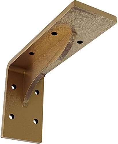 Ekena Millwork BKTM02X06X03EBHGO Steel Bracket Embrey, 2" W x 6" D x 3 3/4" H, Hammered Gold