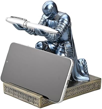 Windbreaker Soldier Knight Pen Holder Personalized Desk Accessory Blue