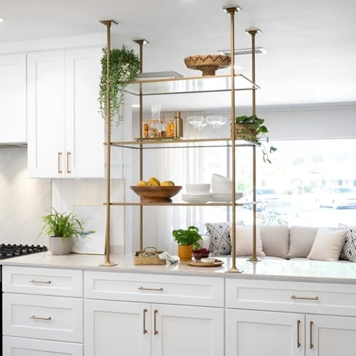 12" x 46" - 5-Pcs Tempered Glass Rectangular Shelves - 3/16" Thick - Home & Office Storage Racks