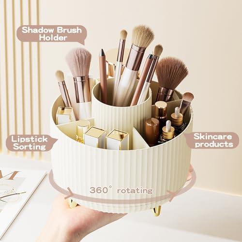 fanado 360° Rotate Makeup Brush Holder Organizer, Makeup Organizers Countertop, Makeup organization and Skincare Storage