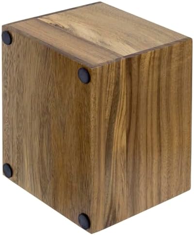 MyGift Premium Acacia Wood Remote Holder, 2 Slot TV Control Caddy