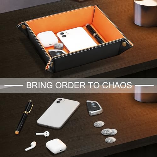 SITHON Valet Tray Desktop Storage Organizer Nightstand Caddy Holder