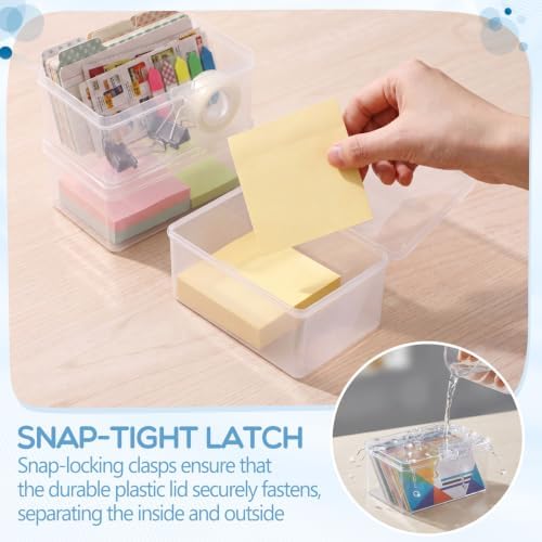 SATINIOR Small Clear Plastic Container Box, 4.3 x 3 x 2.2in