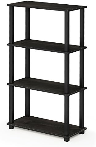 Furinno TURN-S-TUBE Storage Shelves, 4-Tier Book Shelf, Corner Shelf, Toolless Open Shelves, for Organization and Storag