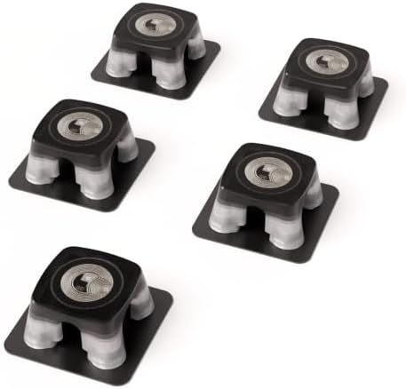 5 Pack Adhesive Cable Management Clips with Blank NTAG 215 NFC Tags, RF Shielded Packaged Cord Holders, Customizable Sma