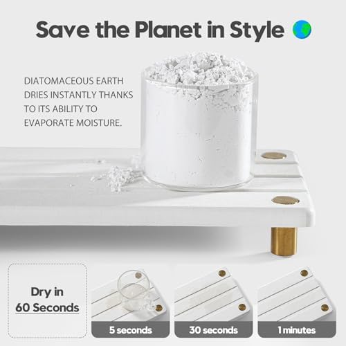Razborci Instant Dry Sink Caddy Kitchen Sink Organizer, Quick Drying Diatomaceous Earth Stone Sink Tray Sponge Holder So