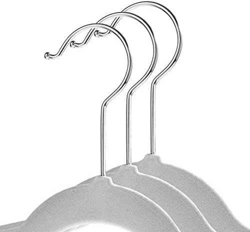 Casafield 50 Gray Velvet Suit Hangers - Space-Saving Non-Slip Clothes Hanger