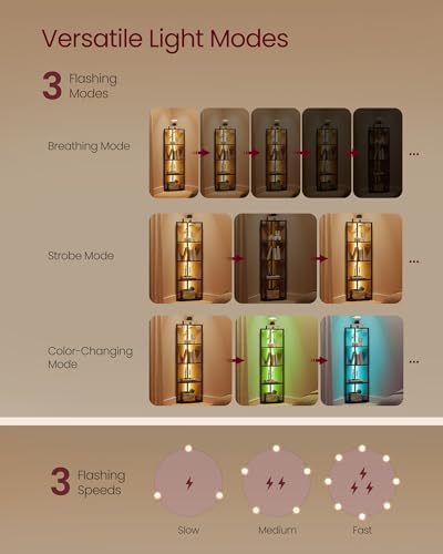 VASAGLE Corner Shelf with LED Lights, 5-Tier Freestanding Bookshelf