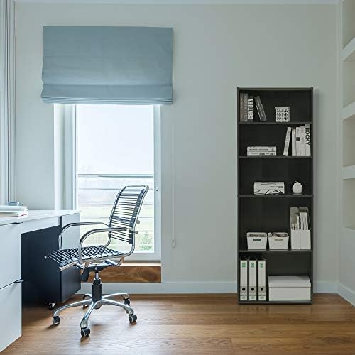 FURINNO Wright 5-Shelf Bookcase, Cinnamon Cherry