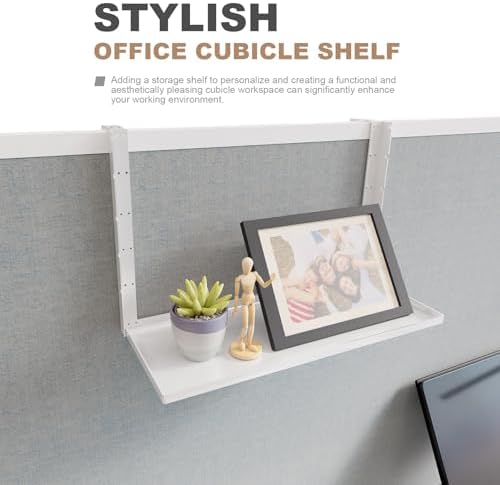Office Cubicle Shelf - 13.8'' x 5.9'' Storage Organizer Floating Corner Rack Hanging Shelf Height Adjustable Home Office
