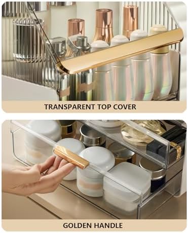 Omeily Makeup Organizer Countertop Vanity Cosmetic Skincares Organizer