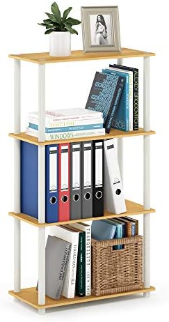 Furinno Turn-N-Tube Toolless 4-Tier Storage Shelves, Beech