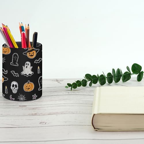 Halloween Spider Web Ghost Pen Holder Pencil Cup for Desk Organizer