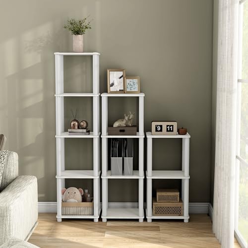 Homes: Inside + Out Apexa Modern 3-Tier Narrow Shelving Units, Collectibles Display Shelves, Easy Assembly Standing Shel