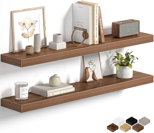 Fun Memories Floating Shelves for Wall 36 Inch, Set of 2 – Wall-Mounted Storage & Display Shelf with Invisible Bracket, 