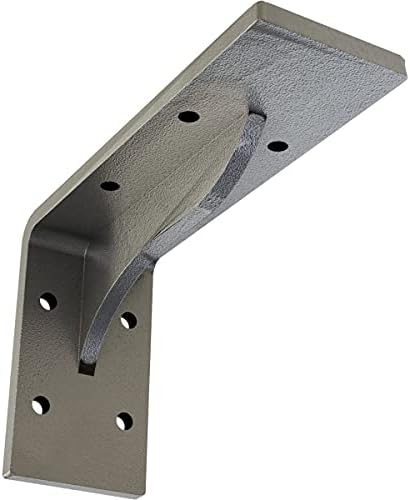 Ekena Millwork BKTM02X06X03EBHSV Steel Bracket Embrey, 2" W x 6" D x 3 3/4" H, Hammered Silver