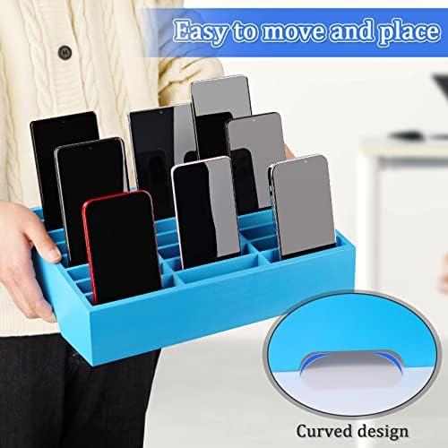 24-Grid Wooden Cell Phone Holder Desktop Organizer