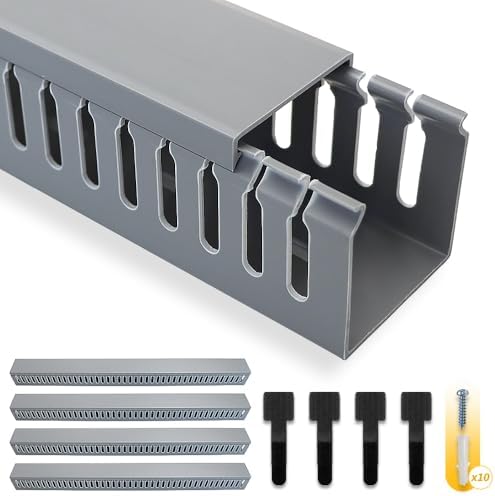 Cable Raceway, 95" Open Slot Cable Management Kit with Upgraded Snap Structure,Wire Cover Cord Hider for Under Desk&Indu