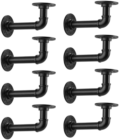 1/2" Pipe Shelf Bracket，Wall Mounted Floating Shelf Bracket, Steam Punk Decor Hanging Wall Metal Bracket, Heavy Duty Dec