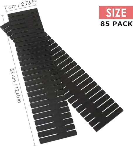 85Pcs Drawer Dividers, Adjustable Drawer Organiser, Cut at Will for Tidying Clutter Clothes, Socks, Makeup, Dresser, Kit