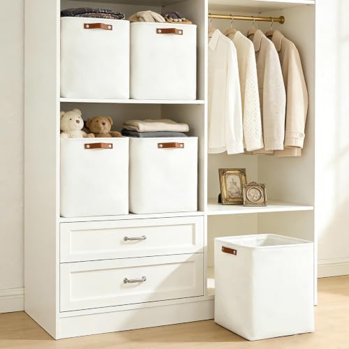 Bagnizer Large Fabric Storage Baskets | 50L Storage Bins, Decorative Linen Closet Baskets with Handles for Organizing, S