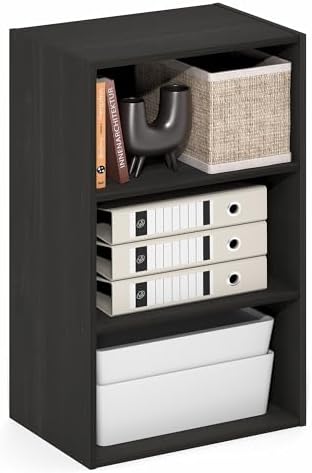 Furinno Basic Book Shelf, 3-Tier Bookshelf, Storage Organizer Bookcase with Open Shelf, 11 x 17 x 26, for Living Room, B
