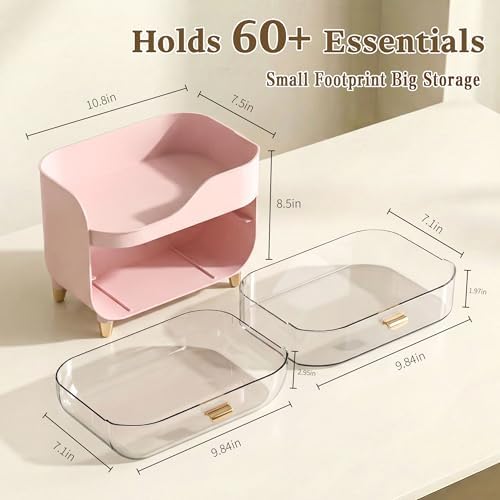 Makeup Organizer for Vanity with Large Smooth Drawers Extra Large Skincare Organizer for Bathroom Countertop and Dresser