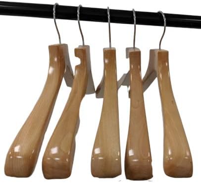 Natural Finish Deluxe Coat Hanger (Set of 25)