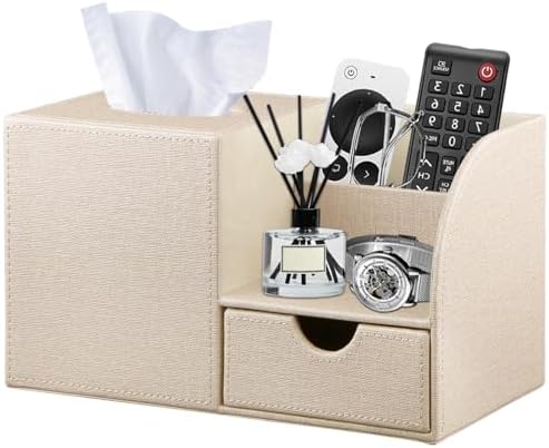 Tissue Box Cover with Drawer Organizer and Storage Tray,Cube Tissue Holder