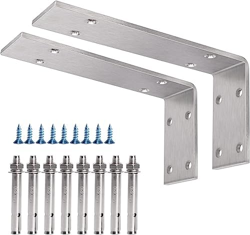 YUMORE Countertop Support Bracket, Heavy Duty 5mm L Bracket, 10 x 6 x 2 in