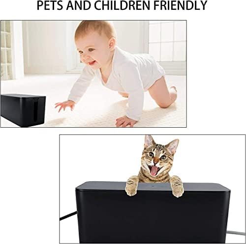 YaeCCC Cable Management Organizer Box Power Strips Hider Power Cords Hider for Desk, TV, Computer, USB Hub,Cords (Set of