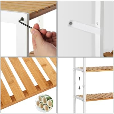 SONGMICS 5-Tier Bamboo Shelf, Freestanding Bathroom Storage Rack