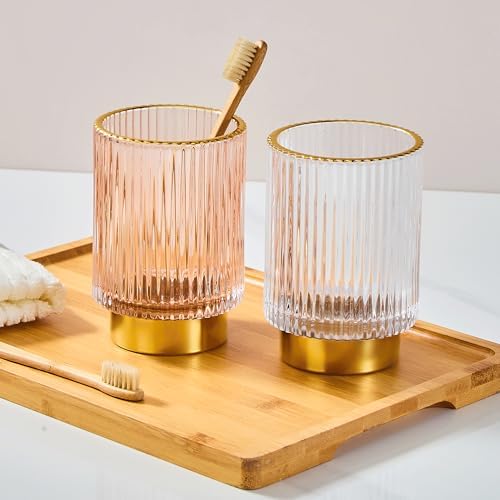 Makeup Brush Holder Organizer,Toothbrush Holders,Desk Pen Pencil Holder,Multifunctional Vintage Glass Brush Cup(A3-27-US